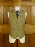 24/0974 immaculate john g hardy alsport cloth green / red wp check 3-piece tweed shooting suit (breeks) 37-38 long