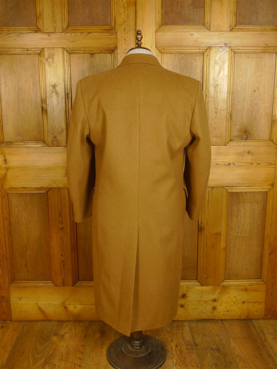 25/1063 superb vintage crombie wool full-length camel overcoat 42 regular