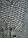 24/0959 vintage heavyweight grey check tweed raglan sleeve overcoat 44-45