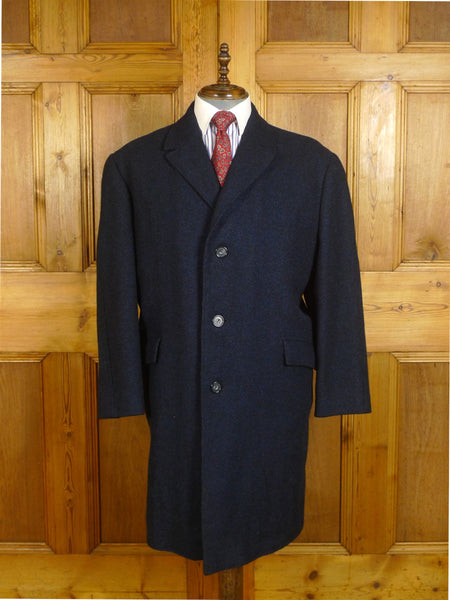 24/0983 near immaculate continental tailored 2-tone blue heavyweight overcoat 46