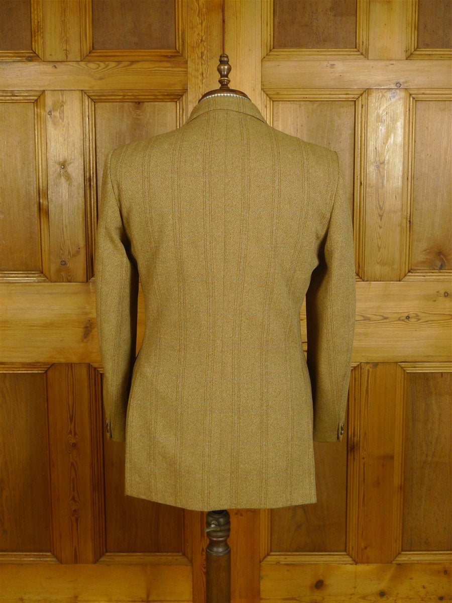 24/0990 vintage john g hardy brown beige wp check tweed jacket 42 regular