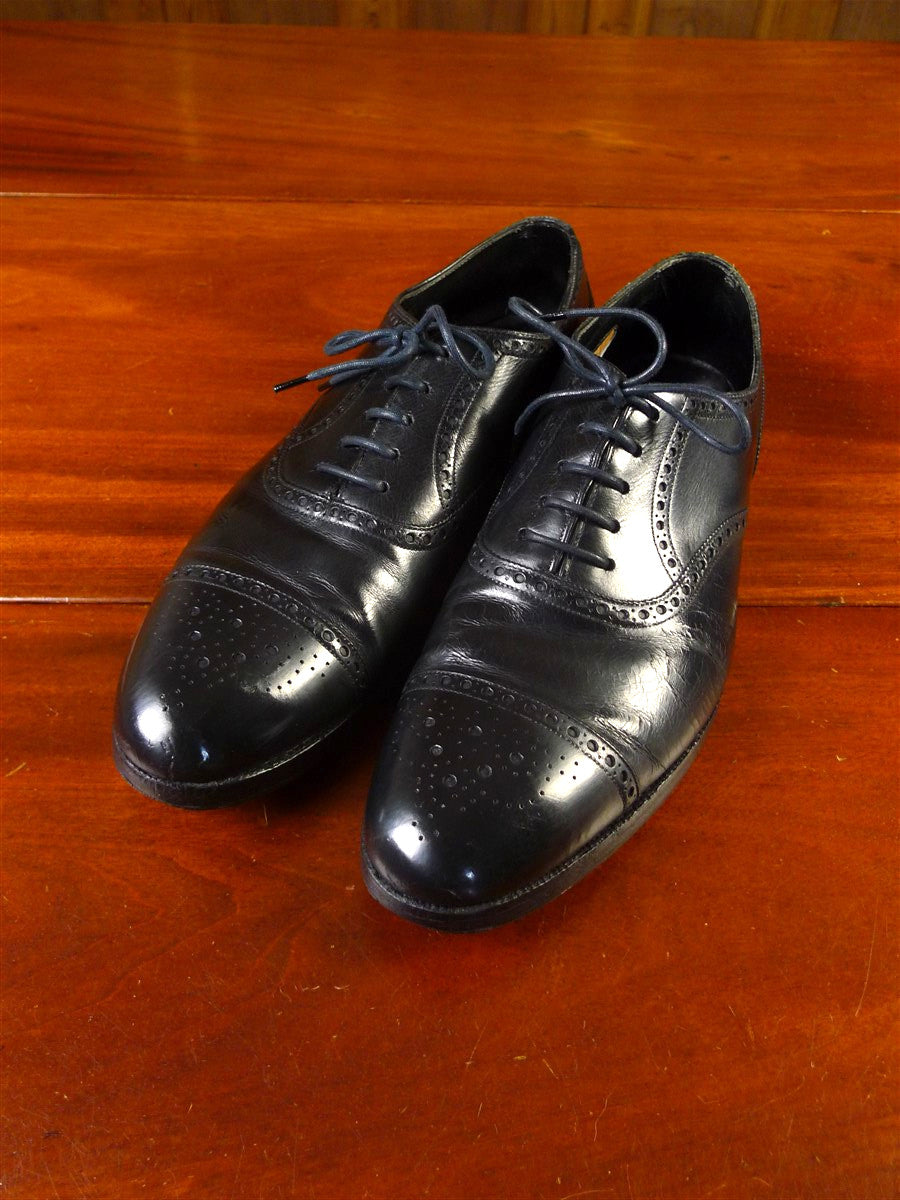 24/1022 vintage new & lingwood custom grade black brogue shoe uk 9.5