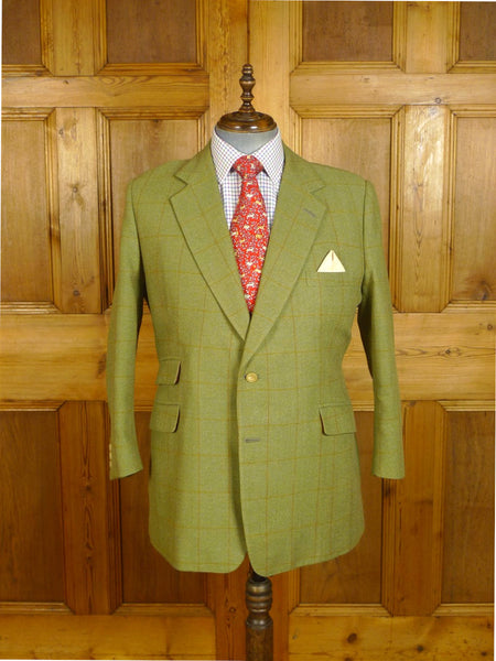 24/1014 immaculate p.a. crowe 2004 city of london bespoke green / amber wp check tweed jacket 45-46 regular