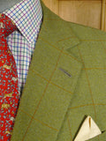 24/1014 immaculate p.a. crowe 2004 city of london bespoke green / amber wp check tweed jacket 45-46 regular