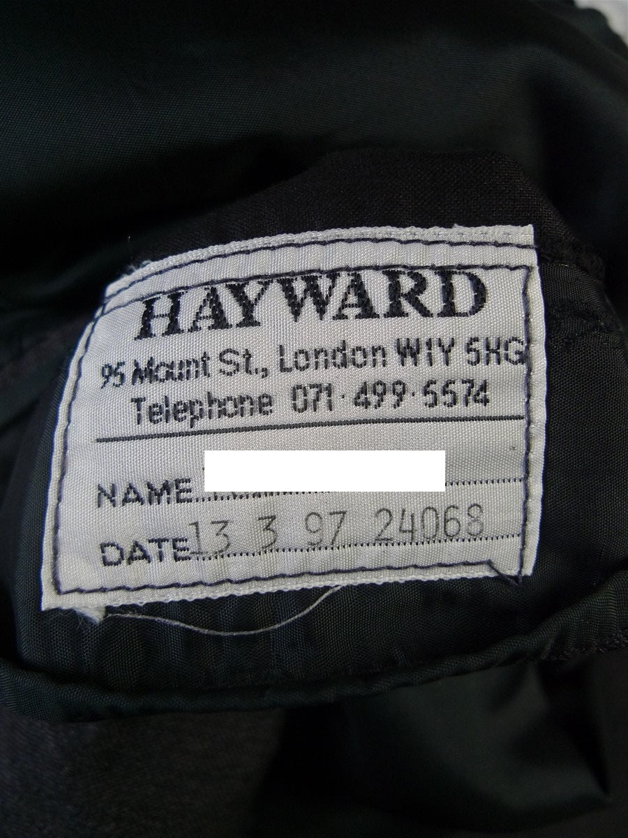 24/1010 near immaculate 1997 hayward savile row bespoke mid-grey d/b worsted suit 45 short to regular