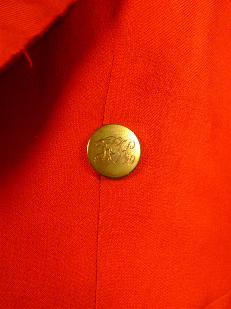 24/1038 vintage genuine 1920s 1930s red hunt tailcoat w/ hunt club buttons 40