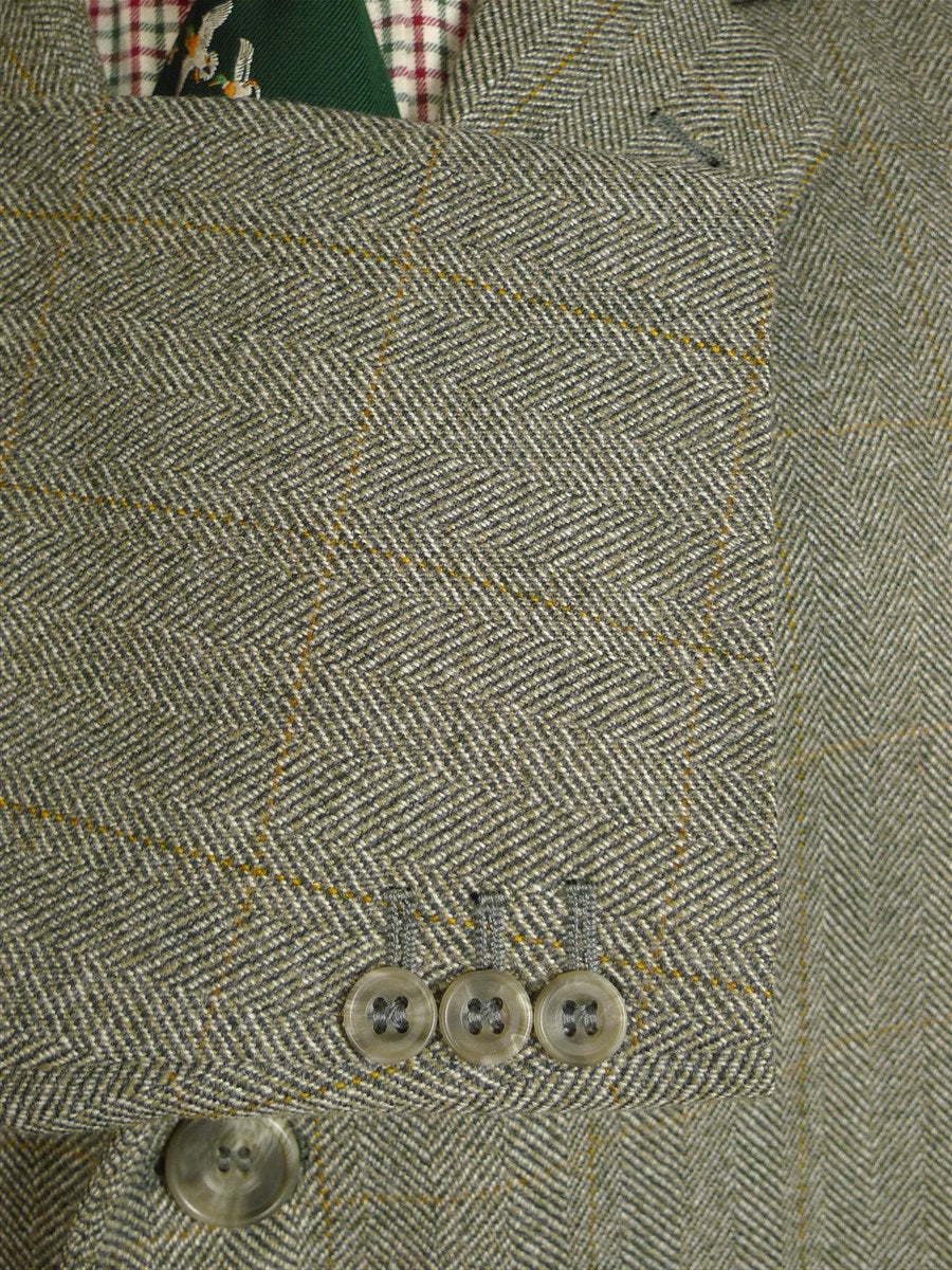 25/1064 immaculate vintage john g hardy heavyweight green wp check tweed coat overcoat 50-52 long