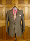 24/1112 wonderful 1974 vintage cyril a castle savile row conduit st brown wp check mohair suit w/ paisley linings 43 short to regular