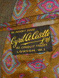 24/1112 wonderful 1974 vintage cyril a castle savile row conduit st brown wp check mohair suit w/ paisley linings 43 short to regular