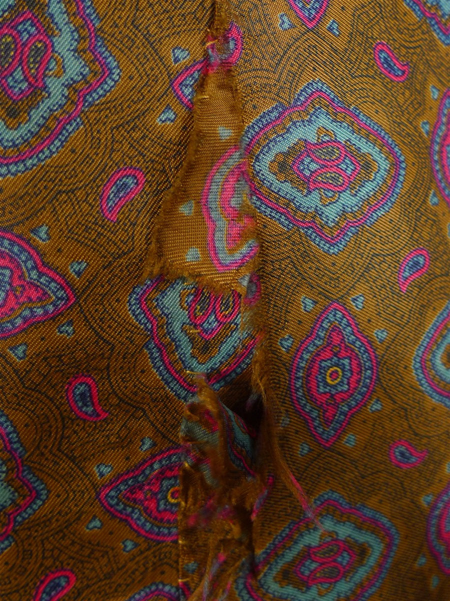 24/1112 wonderful 1974 vintage cyril a castle savile row conduit st brown wp check mohair suit w/ paisley linings 43 short to regular