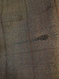 24/1112 wonderful 1974 vintage cyril a castle savile row conduit st brown wp check mohair suit w/ paisley linings 43 short to regular
