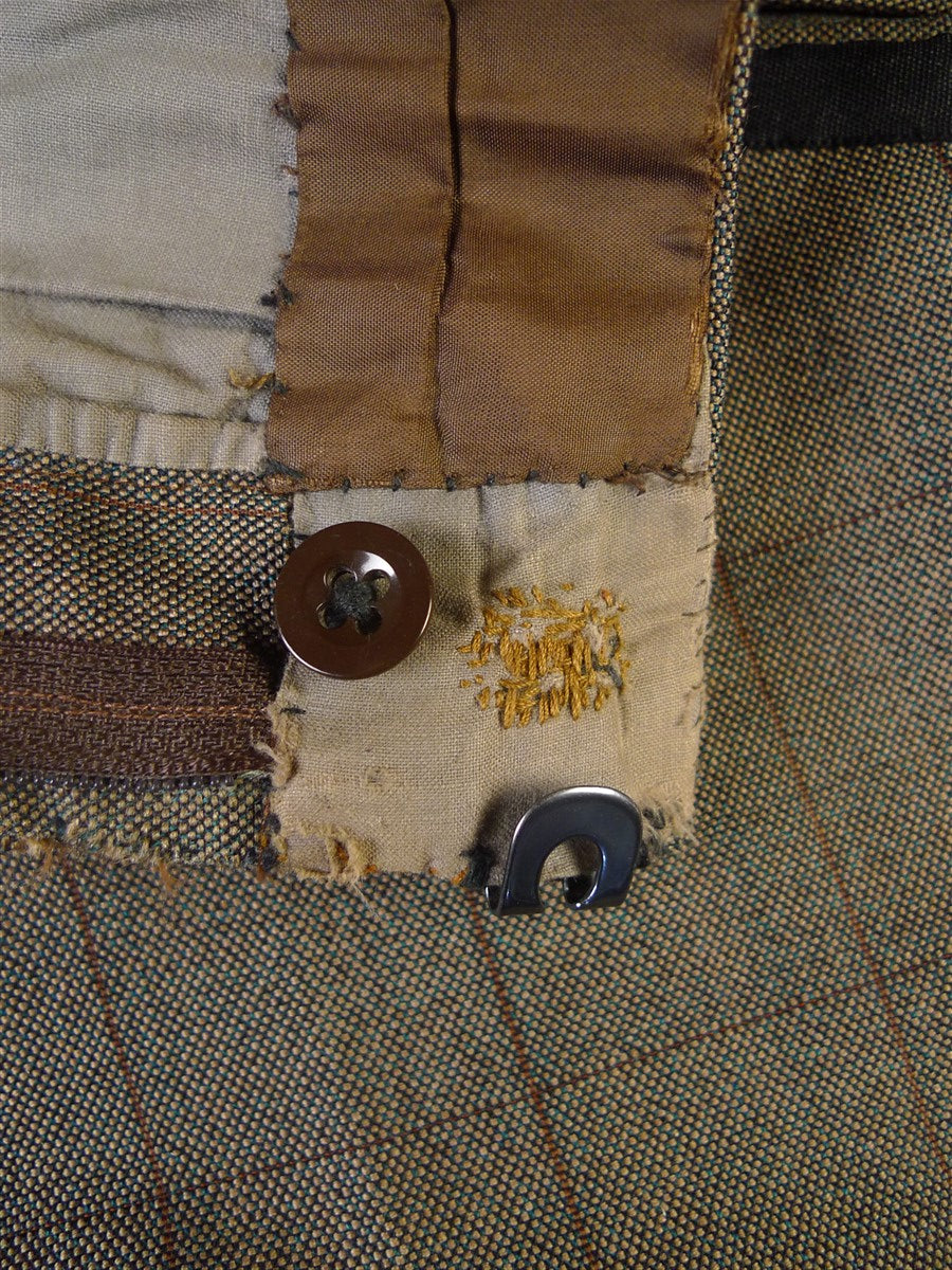 24/1112 wonderful 1974 vintage cyril a castle savile row conduit st brown wp check mohair suit w/ paisley linings 43 short to regular