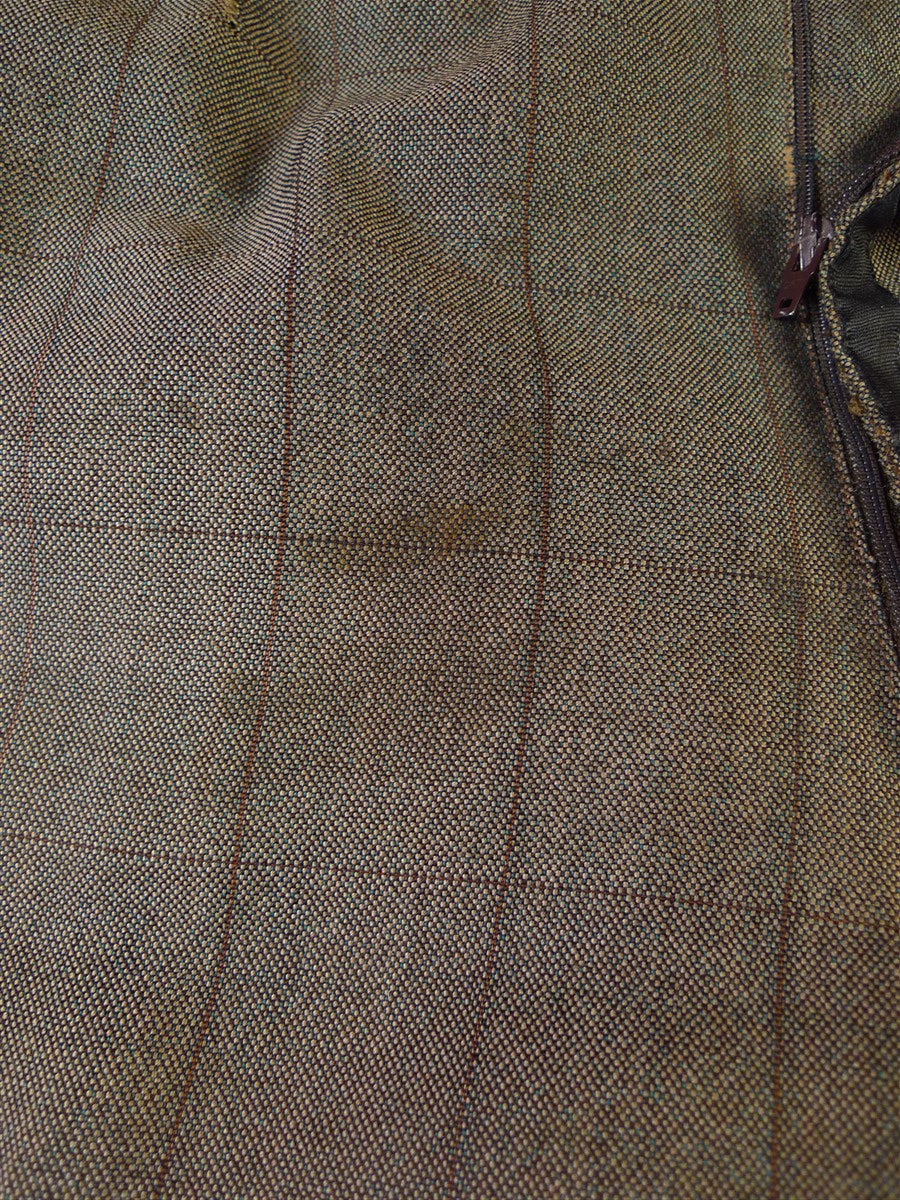 24/1112 wonderful 1974 vintage cyril a castle savile row conduit st brown wp check mohair suit w/ paisley linings 43 short to regular