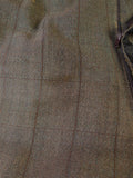 24/1112 wonderful 1974 vintage cyril a castle savile row conduit st brown wp check mohair suit w/ paisley linings 43 short to regular