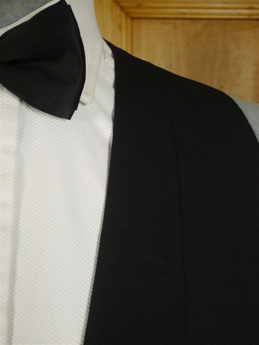 25/0008 immaculate bespoke tailored black shawl fine worsted evening waistcoat 49-50 long