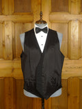 25/0008 immaculate bespoke tailored black shawl fine worsted evening waistcoat 49-50 long