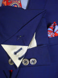 25/0047 excellent nick tentis savile row blue wool & 16% mohair slim lapel suit 39-40 regular