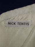 25/0047 excellent nick tentis savile row blue wool & 16% mohair slim lapel suit 39-40 regular