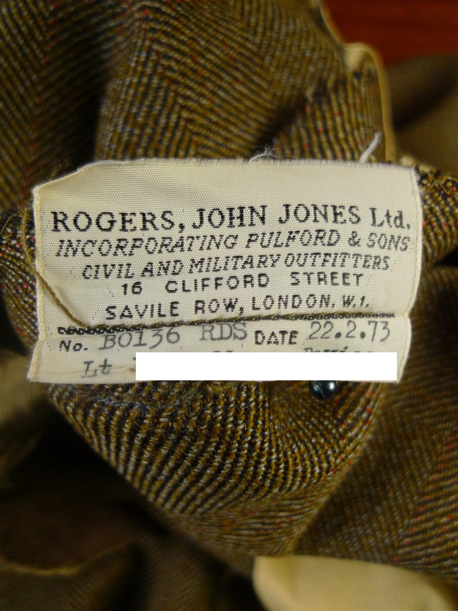 25/0059 vintage savile row bespoke brown herringbone tweed country suit 39 regular