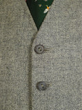 25/0060 vintage 1971 huntsman savile row bespoke heavyweight grey tweed 3-piece suit 40 regular