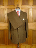 25/0076 exceptional 1982 vintage nutters savile row bespoke brown twill tweed 3-piece suit 40-41 regular to long