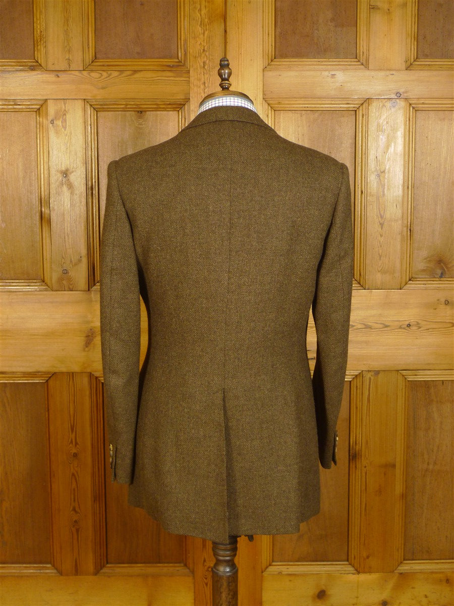 25/0076 exceptional 1982 vintage nutters savile row bespoke brown twill tweed 3-piece suit 40-41 regular to long