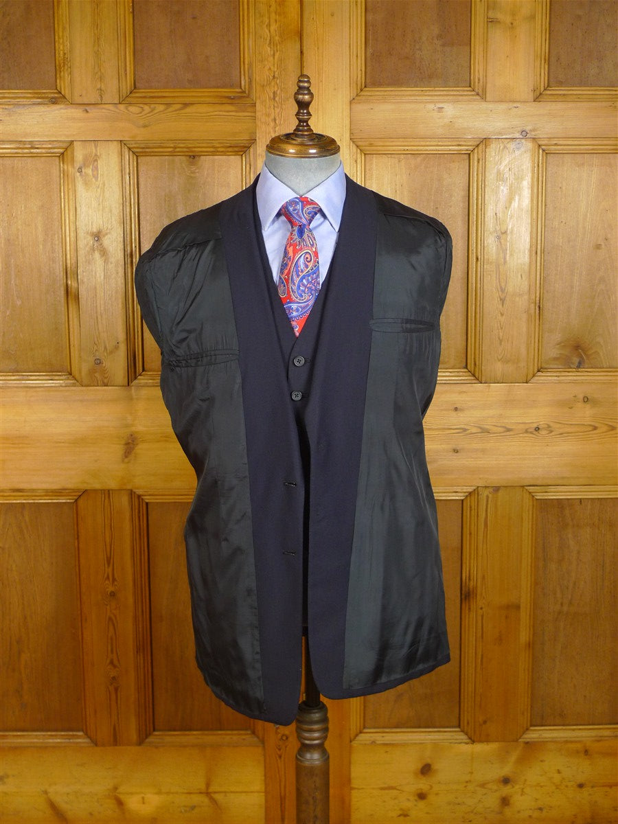 25/0075 vintage 1979 nutters savile row bespoke blue wool & mohair 3-piece suit 40 regular to long