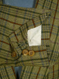 25/0246 stunning & very rare original 1975 tommy nutter 'nutters' savile row bespoke green bold check tweed suit w/ wide lapels and boot-leg 38-39 short
