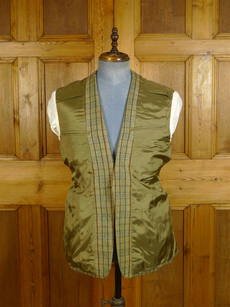 25/0246 stunning & very rare original 1975 tommy nutter 'nutters' savile row bespoke green bold check tweed suit w/ wide lapels and boot-leg 38-39 short