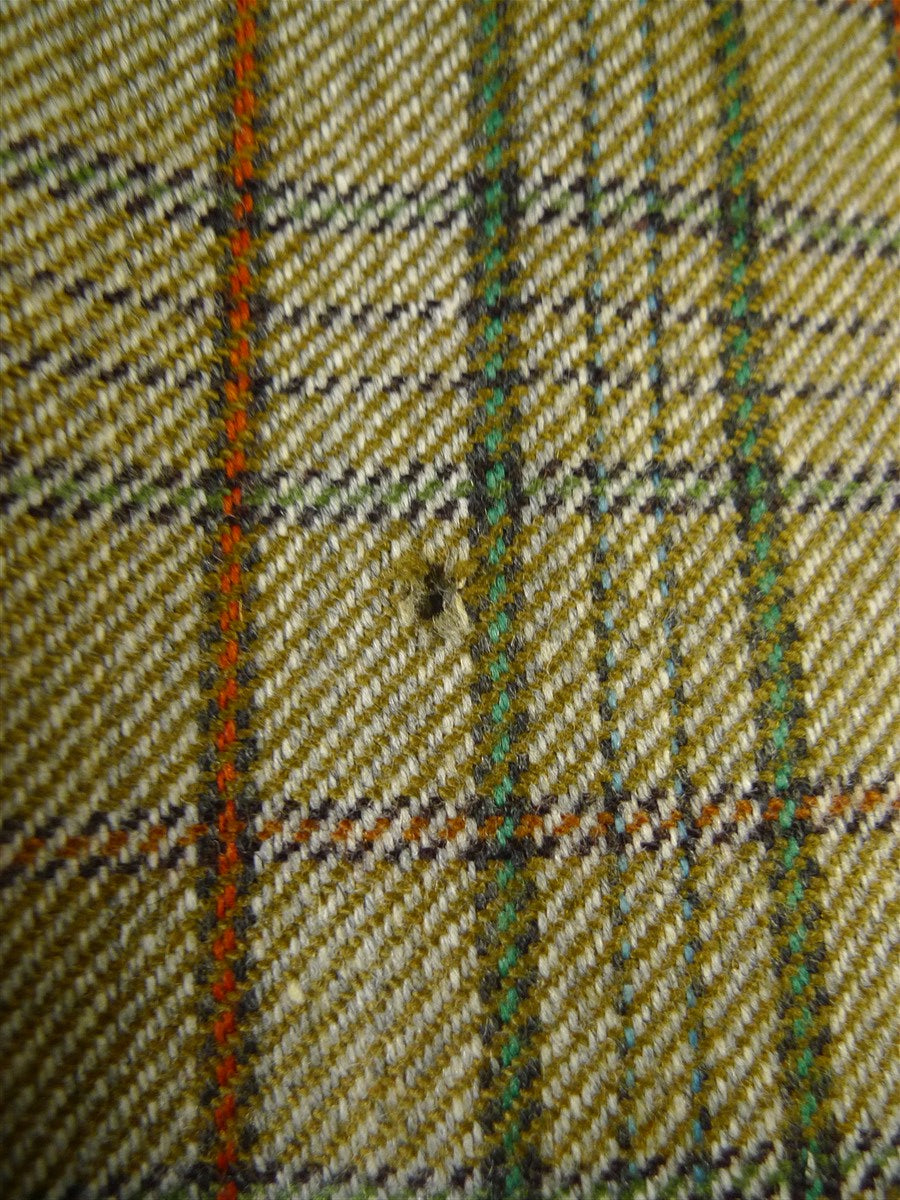 25/0246 stunning & very rare original 1975 tommy nutter 'nutters' savile row bespoke green bold check tweed suit w/ wide lapels and boot-leg 38-39 short