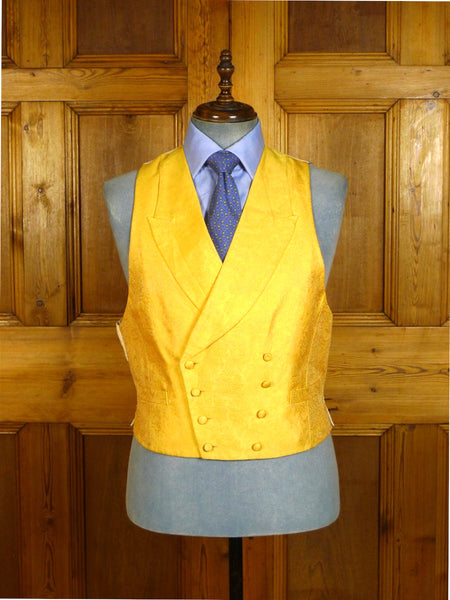 25/0261 near immaculate hackett 'white label' all silk embroidered d/b morning coat vest 42