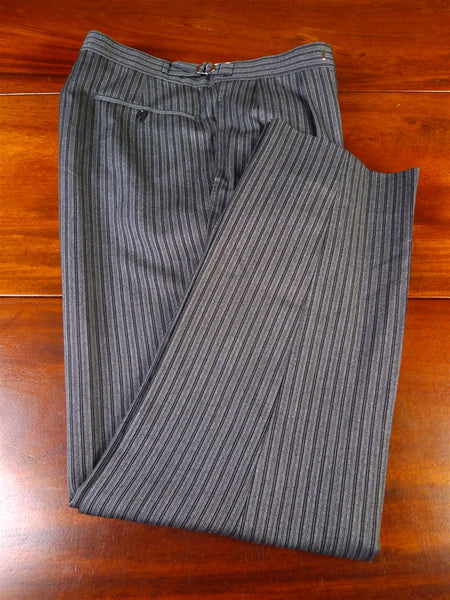 25/0300 redwood & feller 2008 savile row bespoke 'cashmere stripe' worsted morning trouser 36