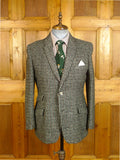 25/0268A vintage 1960s green / brown check harris tweed jacket 40 short to regular