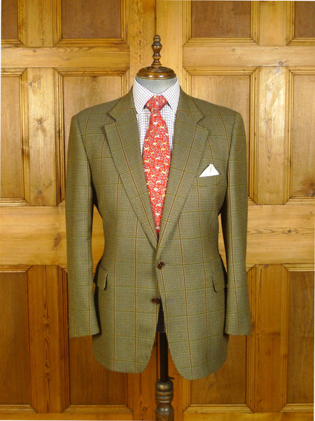 25/0311 near immaculate vintage aquascutum brown wp check tweed sports jacket 44 regular