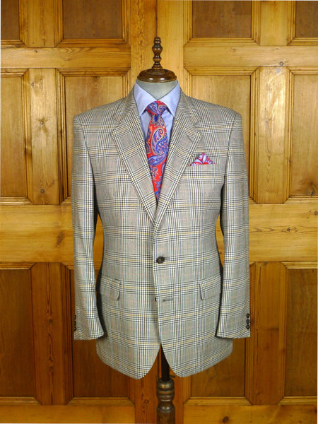 25/0393 immaculate vintage daks signature wool & 13% silk glen check sports jacket blazer 41-42 regular
