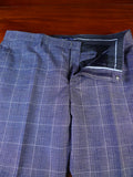 25/0398 new w/tags hackett london pale blue wp check wool & linen suit 40 regular
