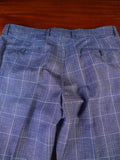 25/0398 new w/tags hackett london pale blue wp check wool & linen suit 40 regular