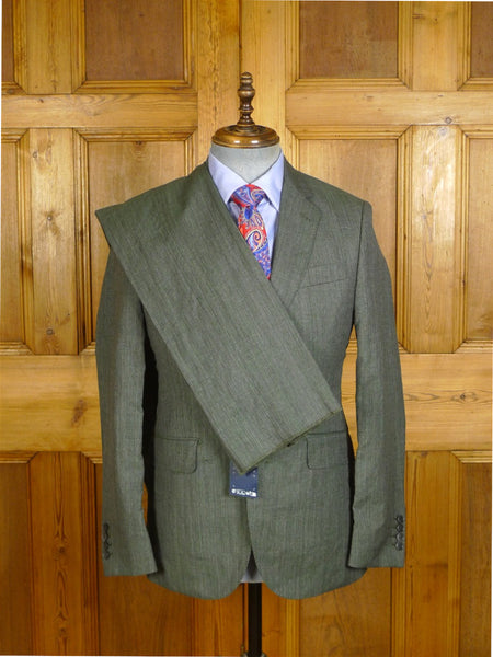 25/0397 new w/tags hackett london grey glen check wool & linen suit 38 regular