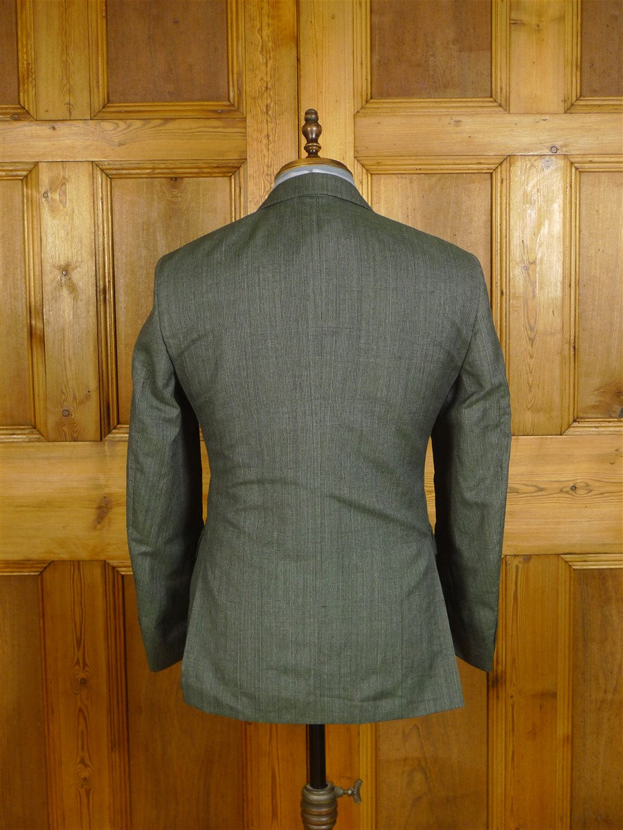 25/0397 new w/tags hackett london grey glen check wool & linen suit 38 regular