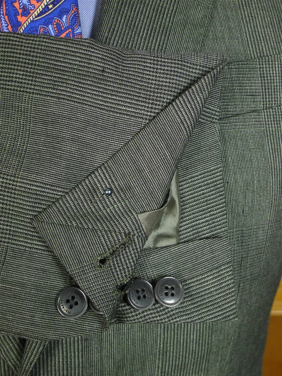 25/0397 new w/tags hackett london grey glen check wool & linen suit 38 regular