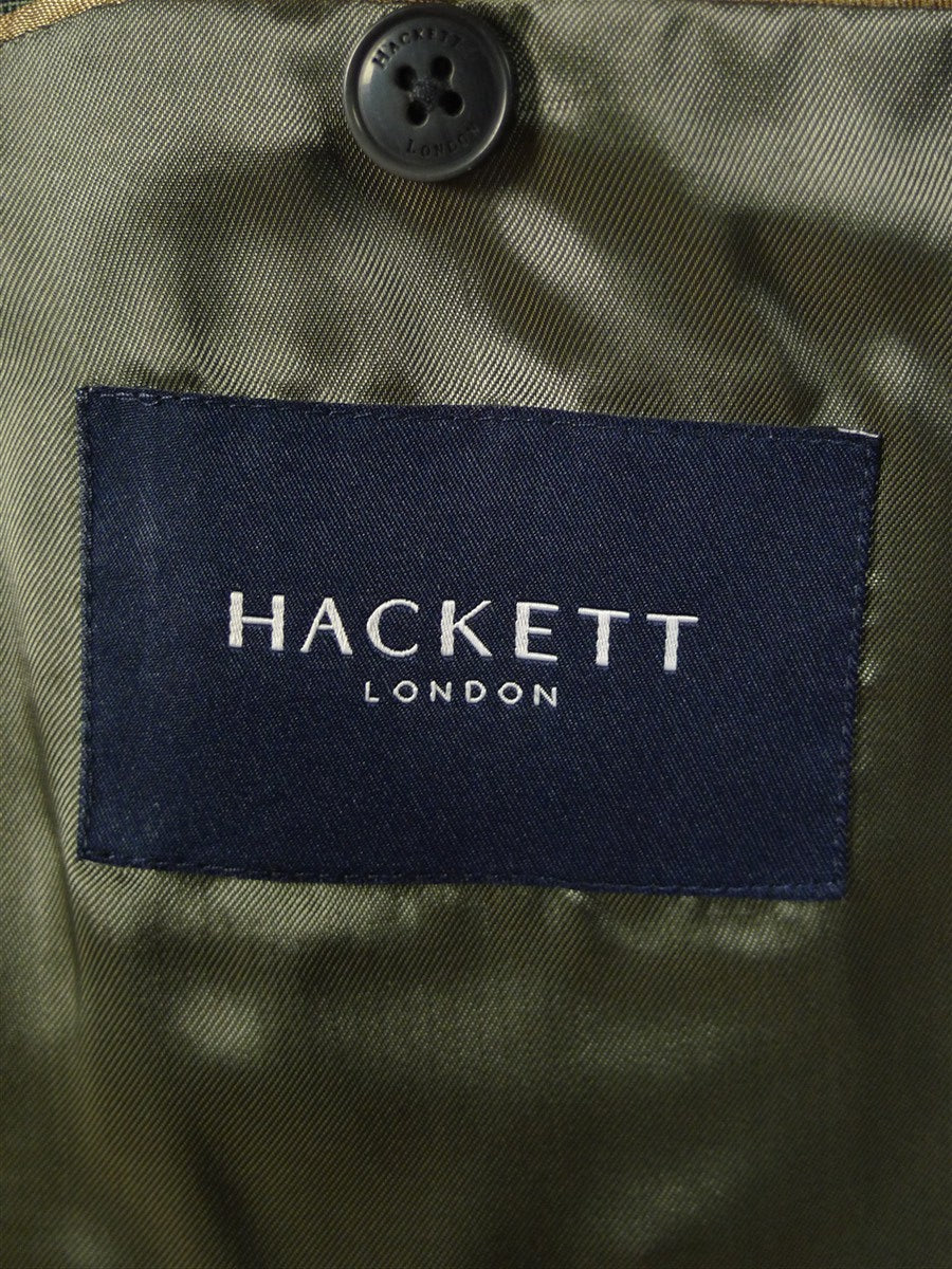 25/0397 new w/tags hackett london grey glen check wool & linen suit 38 regular