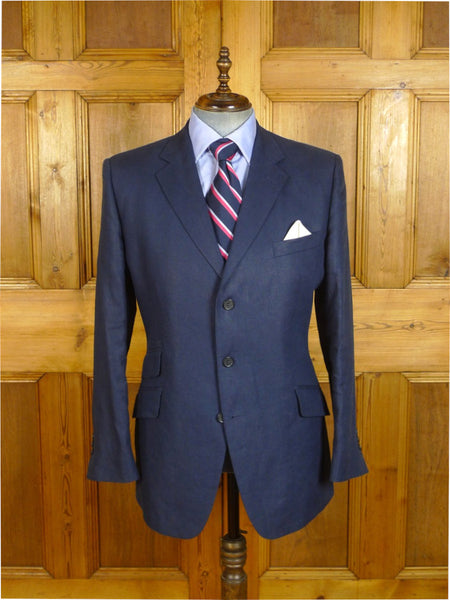 25/0394 cordings piccadilly dark blue 100% linen blazer sports jacket 44 regular