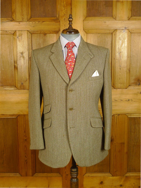 25/0423 heavyweight john g hardy keepers tweed hacking jacket w/ ghillie collar 44 regular