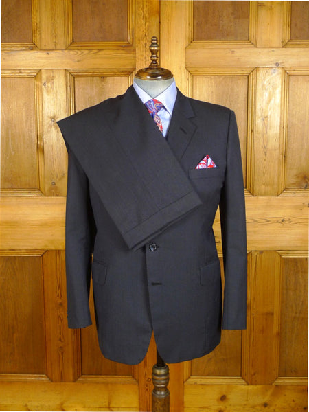 25/0430 vintage bespoke dark 2-tone blue worsted stripe suit 42 regular