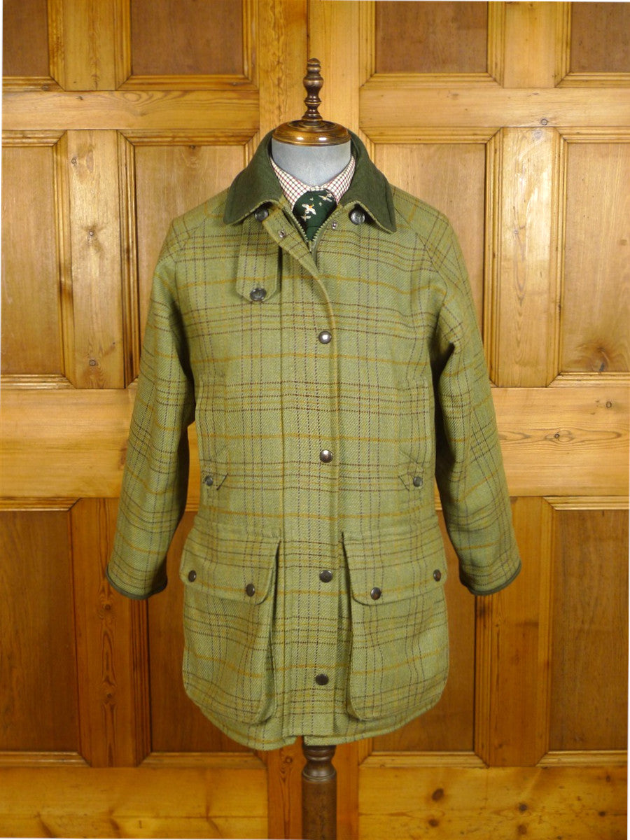 25/0434 superb haggart of aberfeldy heavyweight green wp check shooting coat 36-38