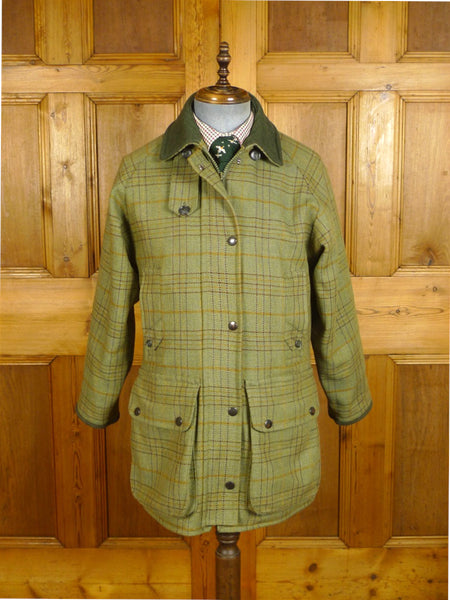 25/0434 superb haggart of aberfeldy heavyweight green wp check shooting coat 36-38