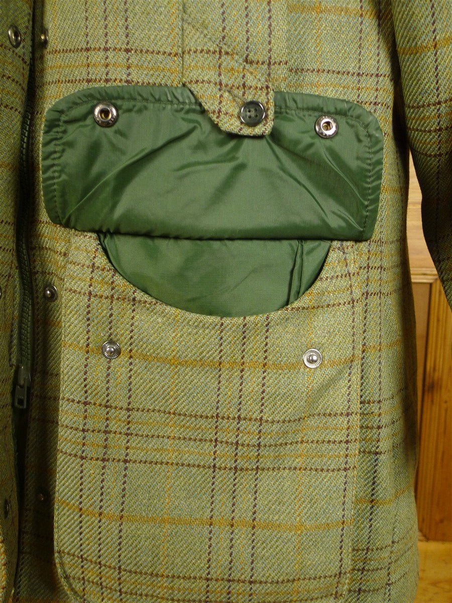 25/0434 superb haggart of aberfeldy heavyweight green wp check shooting coat 36-38