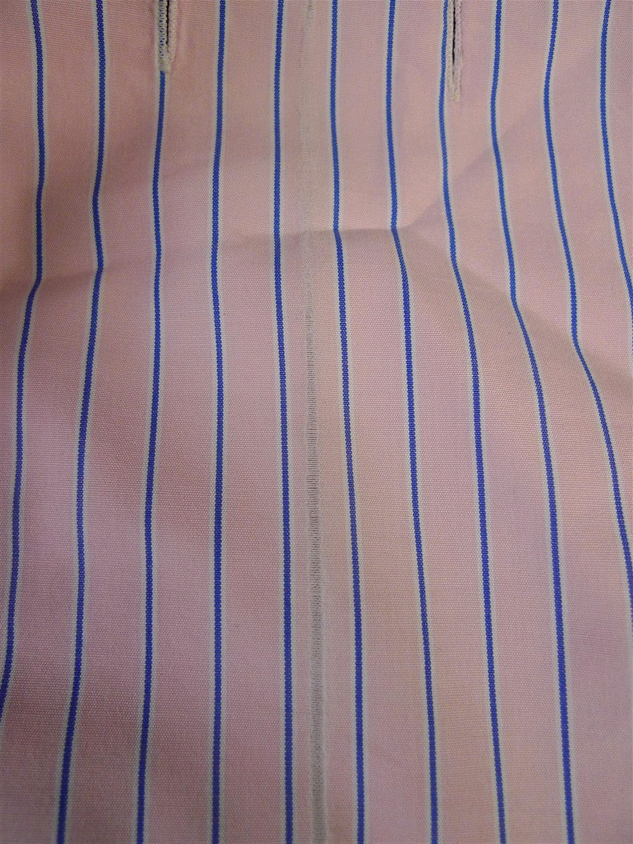 25/0491 gieves & hawkes savile row pink blue stripe cotton shirt collar 16.5