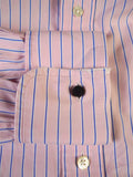 25/0491 gieves & hawkes savile row pink blue stripe cotton shirt collar 16.5