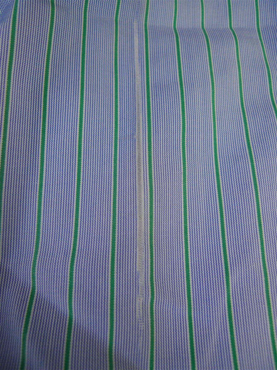 25/0487 gieves & hawkes savile row blue green stripe cotton shirt collar 16.5